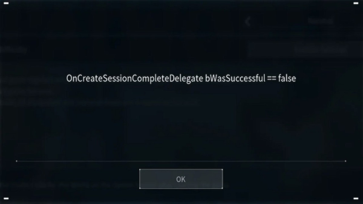 Behebung des Fehlers „OnCreateSessionCompleteDelegate bWasSuccessful == false“ in Palworld
